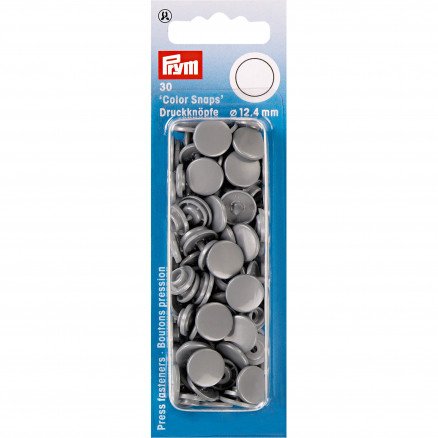 Prym Color Snaps Trykknapper av plast runde sølvgrå 12,4 mm 30 stk