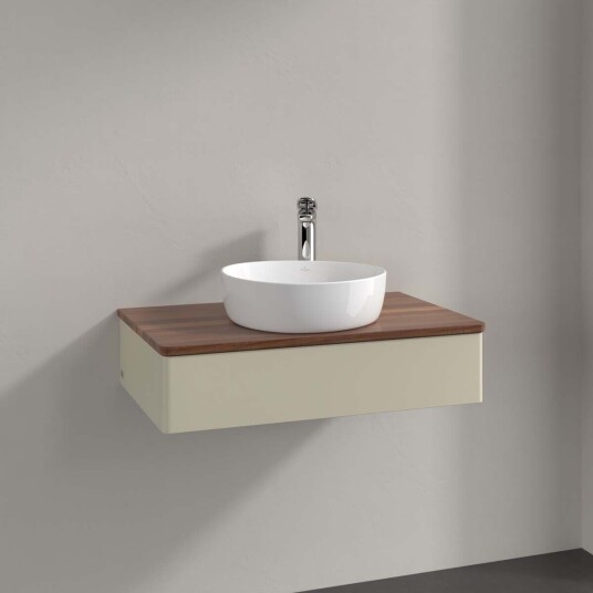 Villeroy & Boch Antao Servantskap med 1 skuff 80x50x19 cm u/lys Grå Matt/Valnøtt Villeroy & Boch Antao Servantskap med 1 skuff 80x50x19 cm u/lys Grå Matt/Valnøtt