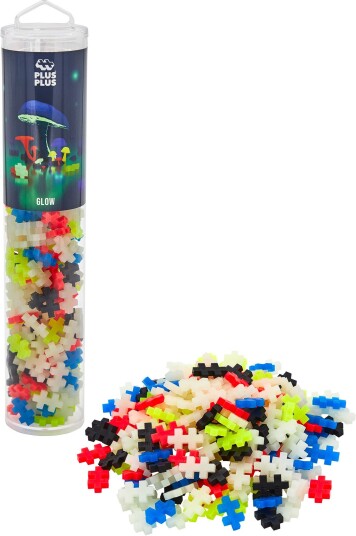 Plus Plus Glow Mix Tube 240 selvlysende byggeklosser