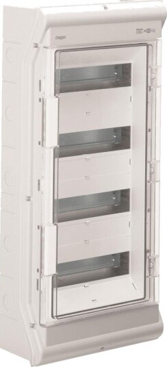 Hager VE412PN Kapsling utendørs, IP65 4 x 12 moduler, Elfordeling & strømforsyning