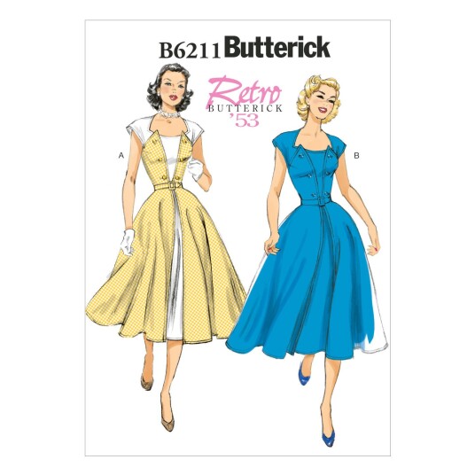 Butterick 6211- Retro Kjole E5 (14-16-18-20-22)