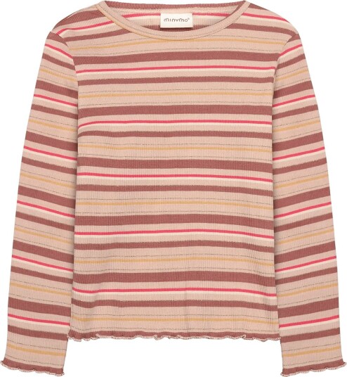 Minymo T Shirt Ls Y/D Rib Pink 128