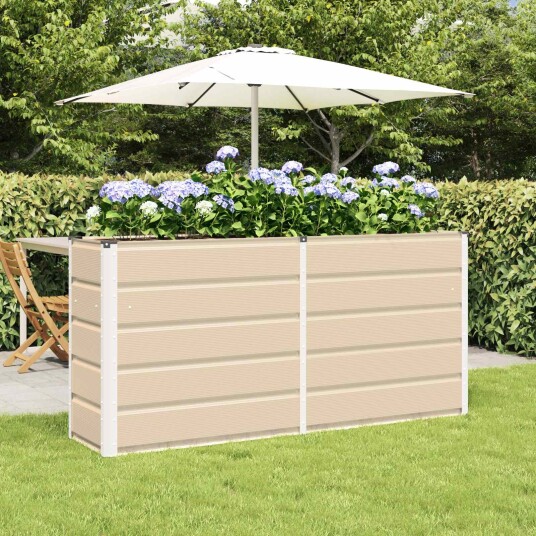 vidaXL Plantekassed Elfenben 160 x 40 x 75 cm Stål
