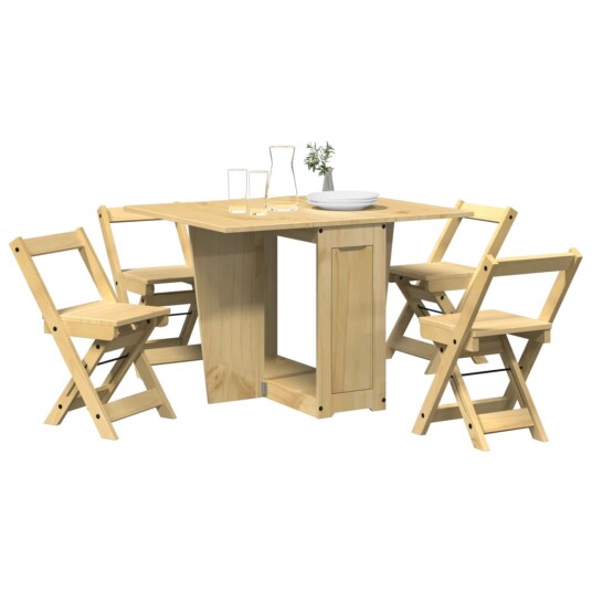 Sommerfugl spisegruppe 5 stk Corona sammenleggbar voksbrun furu Sommerfugl spisegruppe 5 stk Corona sammenleggbar voksbrun furu