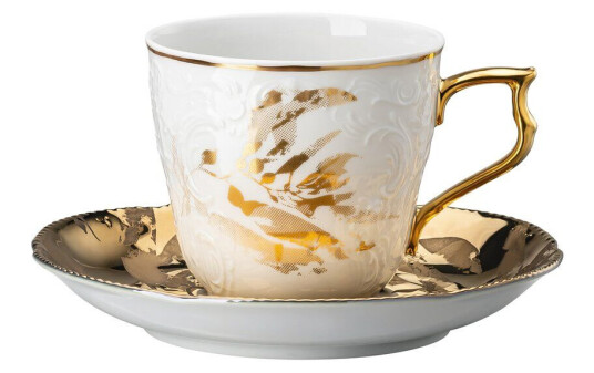 Rosenthal Heritage Midas kopp med fat Hvit-gull