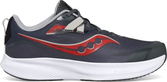 Saucony Kids' Ride 15 18.5, Grey/Black/Red Saucony Kids' Ride 15 18.5, Grey/Black/Red