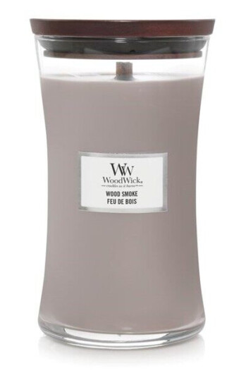 WoodWick Scented candle with wooden lid - Wood Smoke
