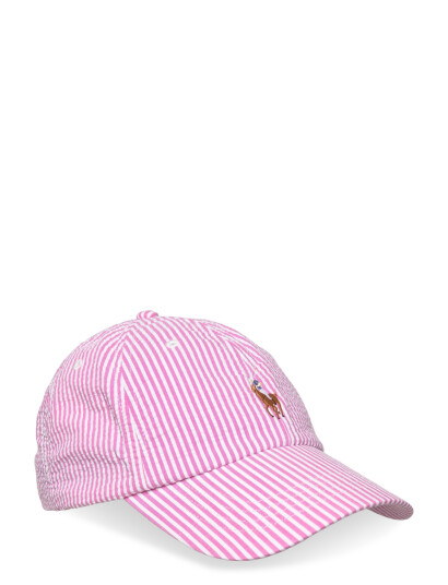 Polo Ralph Lauren Seersucker Ball Cap Pink ONE SIZE Polo Ralph Lauren Seersucker Ball Cap Pink ONE SIZE