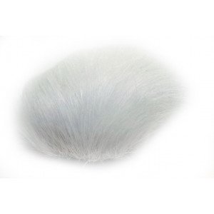 Pompondusk Kaninhår Hvit 60 mm