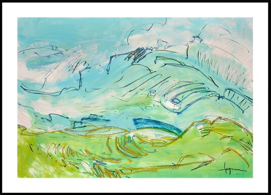 Whimsical Hillscape Plakat / 30x40cm