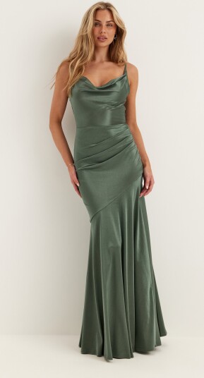 Goddiva Satin Cowl Neck Maxi Dress Goddiva Satin Cowl Neck Maxi Dress