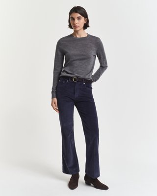 Gant Kordfløyel jeans med vide ben EVENING BLUE 29