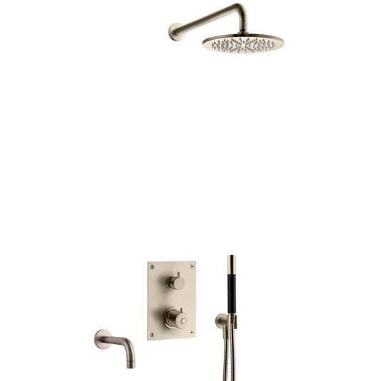 Tapwell Box7368 ED2 Takdusj Innbygging med Badekartut Brushed Nickel (TA-9421861)