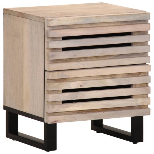 Nattbord 40x34x46 cm heltre bleket mango 377432
