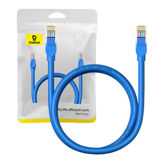 Baseus Baseus Ethernet Rj45 Nettverkskabel Cat.6 1M (Blå) Baseus Baseus Ethernet Rj45 Nettverkskabel Cat.6 1M (Blå)
