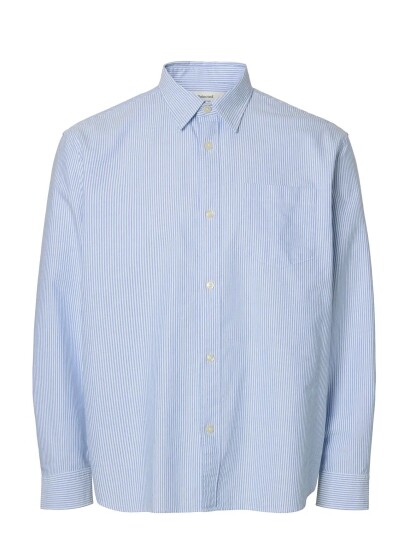Selected Slhrlxsander Oxford Shirt Ls Noos Blue XL