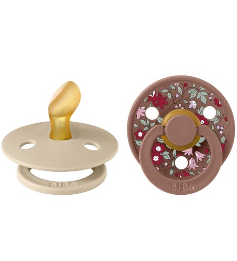 BIBS X Liberty Colour Smokker 2 pack Str. 1 Anatomisk Ch BIBS 0 6 md Smokk Beige Rød