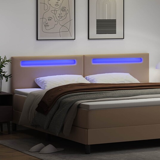 Sengegavl Enkel Design Kaffe 200 cm Imitert Skinn