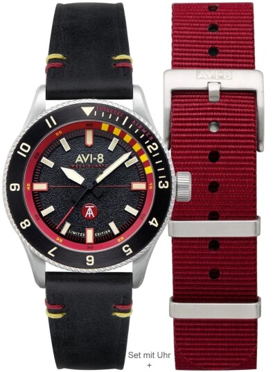 AVI 8 Herreklokke AV 4103 01 Flyboy Tuskegee Airmen Sort/Lær Ø40 mm AVI 8 Herreklokke AV 4103 01 Flyboy Tuskegee Airmen Sort/Lær Ø40 mm