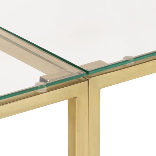 Konsollbord gull rustfritt stål og herdet glass 349994