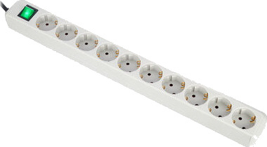 Brennenstuhl Eco-Line 10-Vei Strømuttak med 3m Kabel Grå