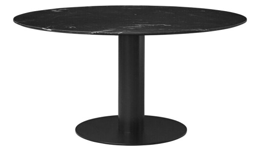Gubi 2.0 spisebord marble black, Ø 150 cm, sort stativ
