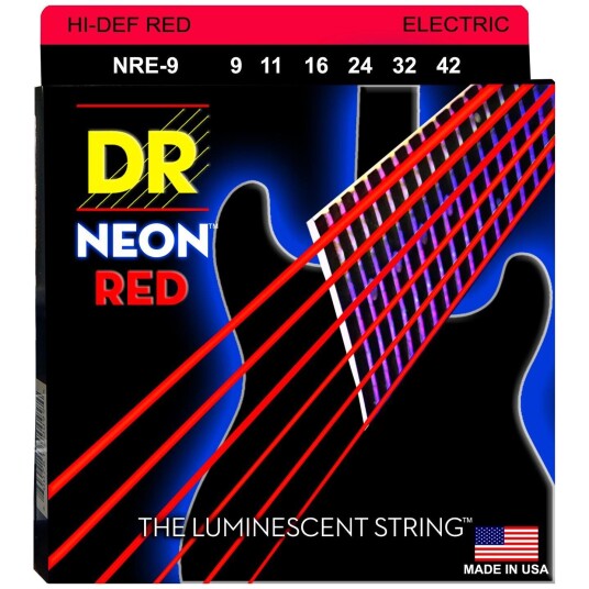Dr Strings Nre-9 Neon Rød 009-042 Light