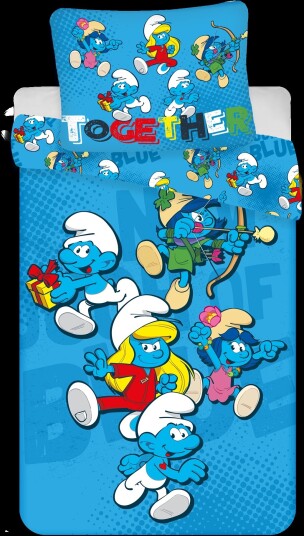 Licens Smurfene sengetøy 100% bomull Junior sengetøy 100x140 cm
