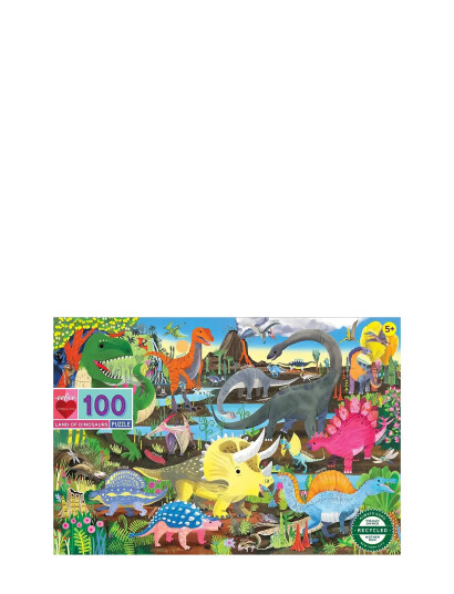Eeboo Puzzle 100 Pcs - Land Of Dinosaurs - Multi/patterned - ONE SIZE