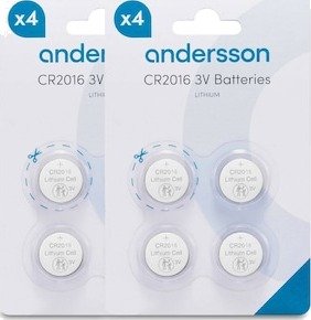 Andersson CR2016 litiumbatteri, 2x4-pk