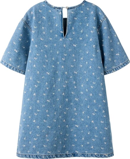Name It Kjole Denim NkfPsilla Light Blue Denim/Flower AOP Name It 6 år (116) Kjole Blå Lyseblå