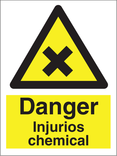 Jo Safety Danger Injurios chemicals Rigid plast R NM 200 x 150 mm IMO 107015RNM