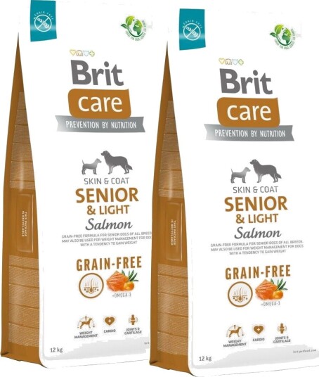 Brit Care Senior Dog & Light Grain Free Salmon 2x12 kg
