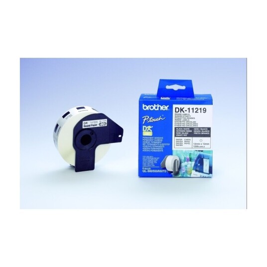BROTHER DK-11219 ROUND LABELS HVIT