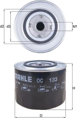 Oljefilter MAHLE OC 133 Oljefilter MAHLE OC 133