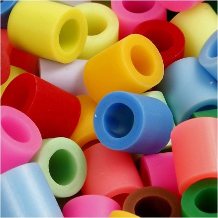 Nabbi Rørperler størrelse 10x10 mm hullstørrelse 5,5 mm Ass farger Jumbo 1000ass