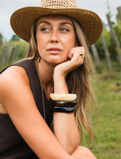 By Jolima Resin Bangle Large - Brown - ONE SIZE By Jolima Resin Bangle Large - Brown - ONE SIZE