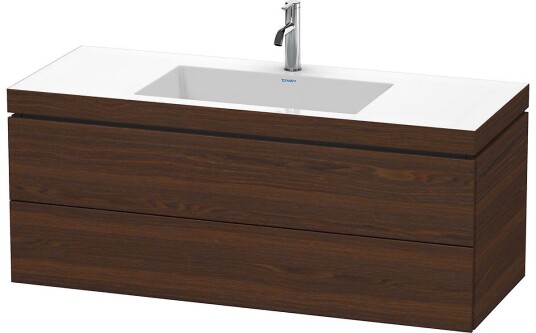 Duravit L-Cube Servantskap m/2 skuffer 1200x500x480 mm Børstet Valnøtt