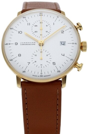 Junghans Herreklokke 27/7800.02 Max Bill Hvit/Lær Ø40 mm