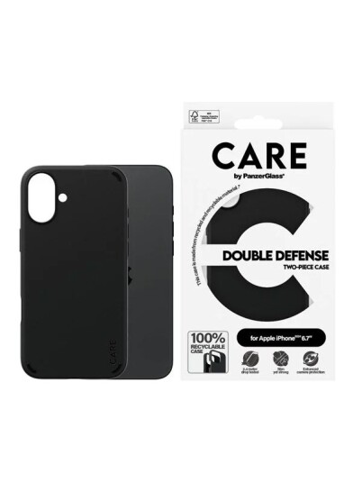 Care by PanzerGlass Double Defense Mobildeksel i Sort til iPhone 16 Plus