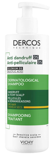 Vichy Dercos Anti-Flass Sjampo for Tørt Hår 390 ml med Beroligende Egenskaper