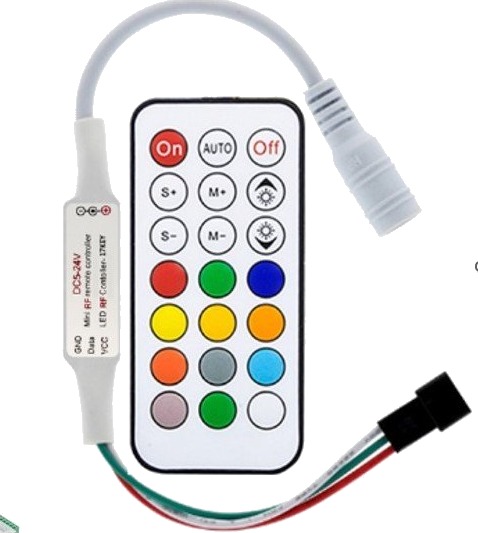 RGBIC kontroller med fjernkontroll RF trådløs slim fjernbetjening RGBIC kontroller med fjernkontroll RF trådløs slim fjernbetjening