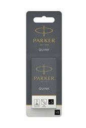 Blekkpatron Parker Quink Permanent Sort 5pk