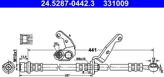 ATE 24.5287 0442.3 Bremseslange