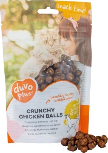 Duvo+ Crunchy Balls Kylling Kattegodbit 50 G Duvo+ Crunchy Balls Kylling Kattegodbit 50 G