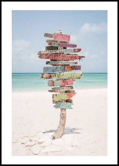 Beach Sign Plakat Plakat / 30x40cm Beach Sign Plakat Plakat / 30x40cm