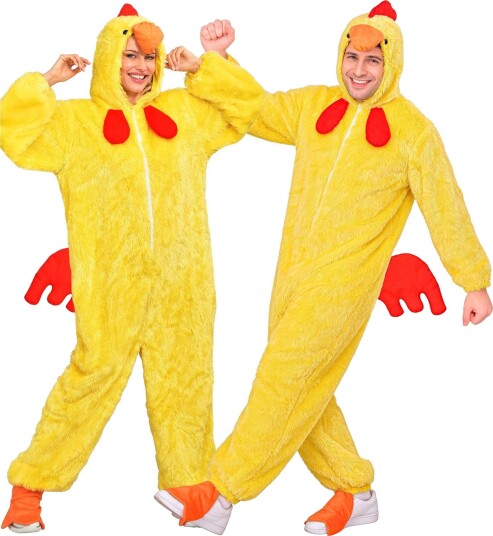 Unisex Kyllingkostyme i Plysj til Voksen - M/L