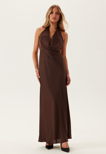 Forever New Becca Cowl Halter Satin Gown Forever New Becca Cowl Halter Satin Gown