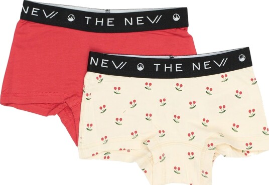The New Hipsters - 2-pack - Chrysanthemum/Hvit m. Kirsebær - The New - 5-6 år (110-116) - Hipsters Beige Rød