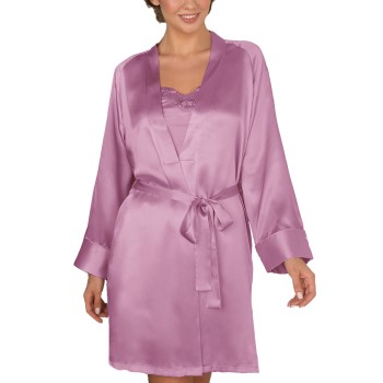 Lady Avenue Pure Silk Short Kimono Rosa silke X Large Dame